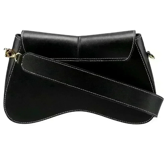 Elleme Black White Contrast Topstitch Bag - Picture 6 of 9